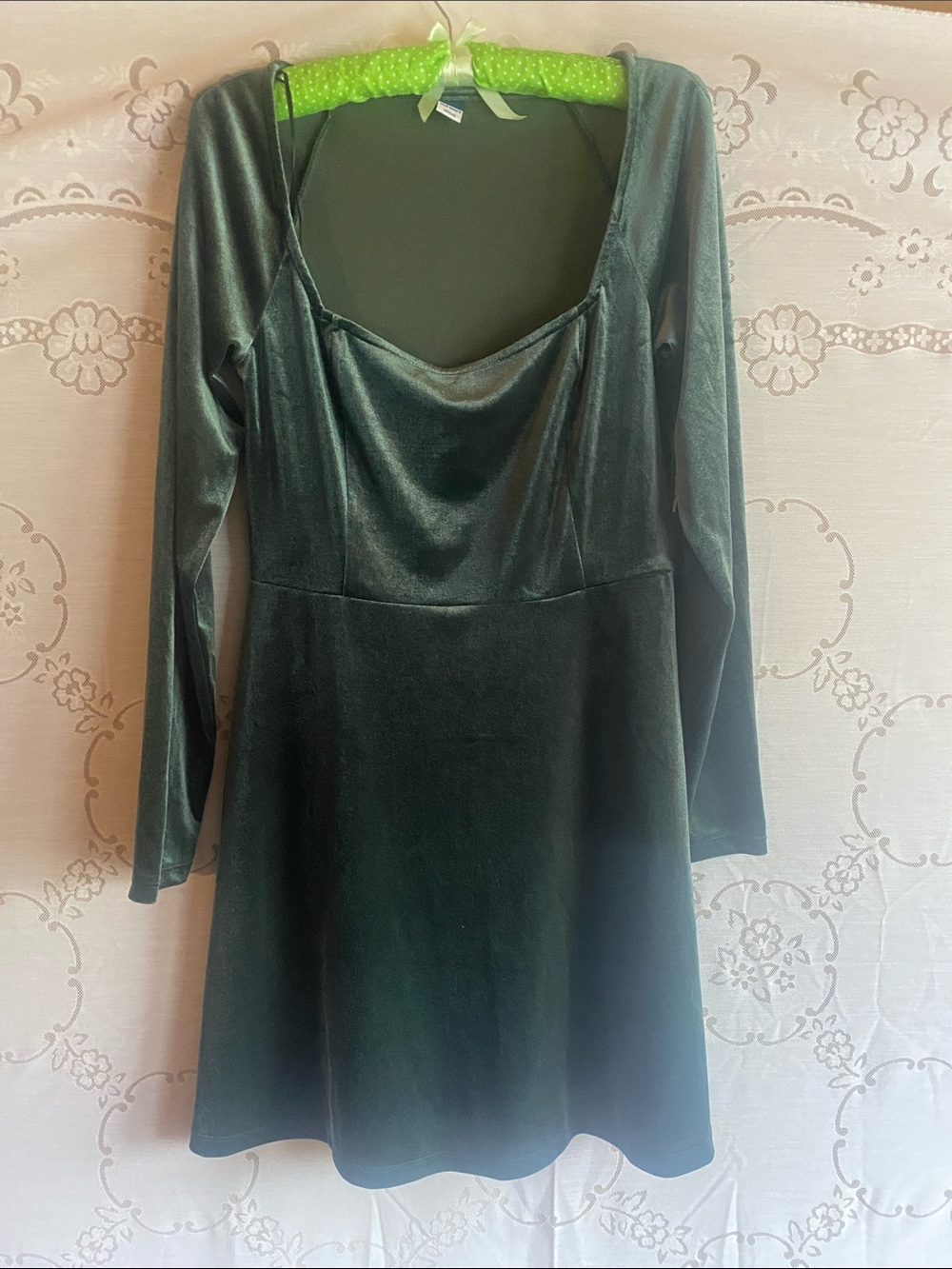 Old Navy Emerald Green Velvet Long-Sleeve Dress